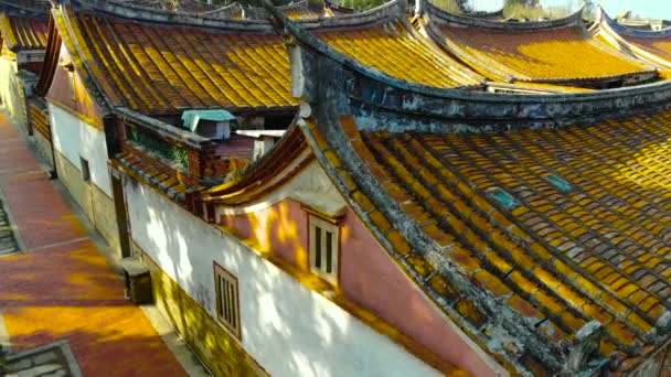 Luchtfoto Van Kinmen Bezienswaardigheden Taiwan Kinmen Folk Culture Village Kinmen — Stockvideo