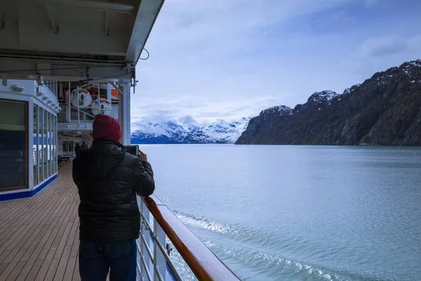 Nave Crociera Vela Nel Glacier Bay National Park Alaska — Foto Stock