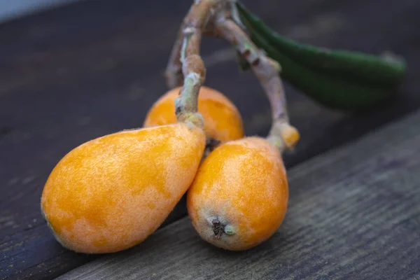 Fruto Loquat Llamado Así Por Forma Parecida Instrumento Laúd —  Fotos de Stock