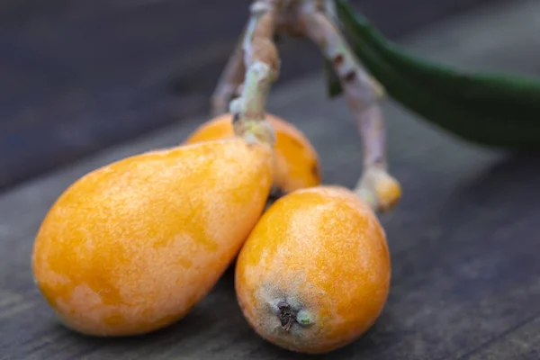 Fruto Loquat Llamado Así Por Forma Parecida Instrumento Laúd —  Fotos de Stock