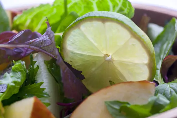 Vegetarian Favorite Continental Breakfast Lettuce Salad Diverse Vegetables — Stock Photo, Image