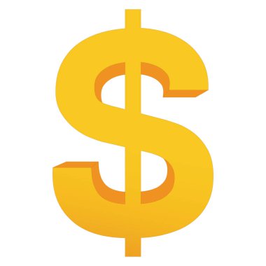 Altın dolar vektör izole