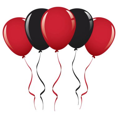 siyah ve kırmızı balon şerit balon şerit