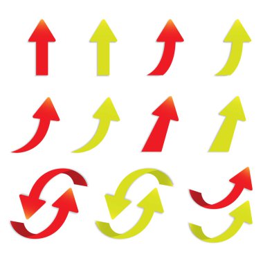 vektör popüler ok etiket izole paketi ayarla