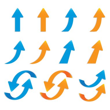 vektör popüler ok etiket izole paketi ayarla