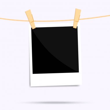 popüler polaroid resmi duvar yalıtılmış bağbozumu vektör için