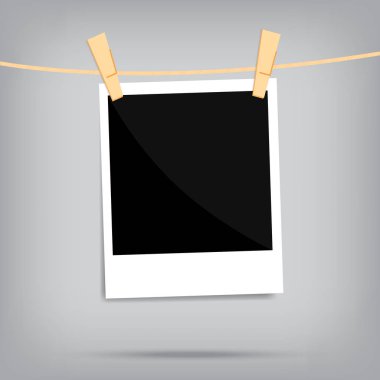 popüler polaroid resmi duvar yalıtılmış bağbozumu vektör için