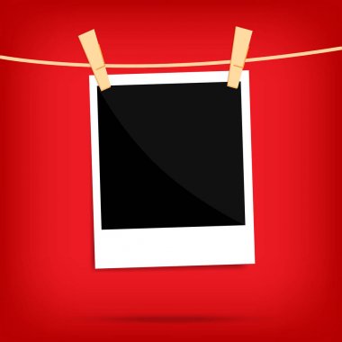 popüler polaroid resmi duvar yalıtılmış bağbozumu vektör için