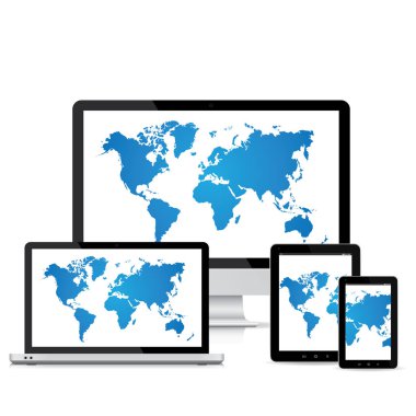 popüler tam yanıt veren web tasarım elektronik cihazlar vektör