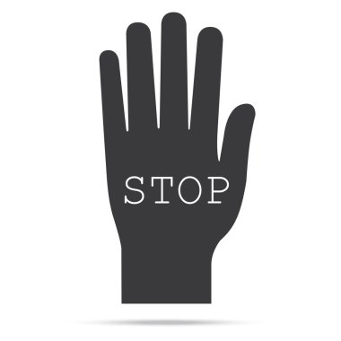 popüler zam siyah renk sağ el yukarı izole kelime stop 