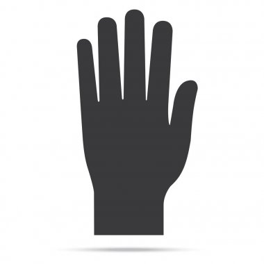 popüler zam siyah renk sağ el yukarı izole vektör