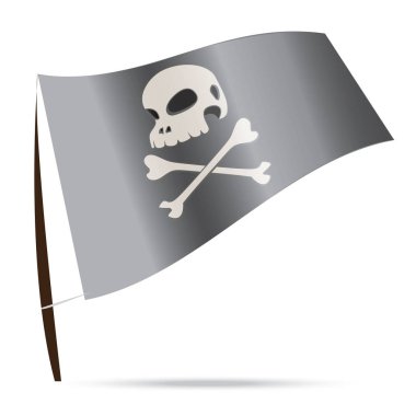 Kafatası insan korsan bayrağı izole