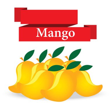 Beyaz arka plan vektör üzerinde taze mango