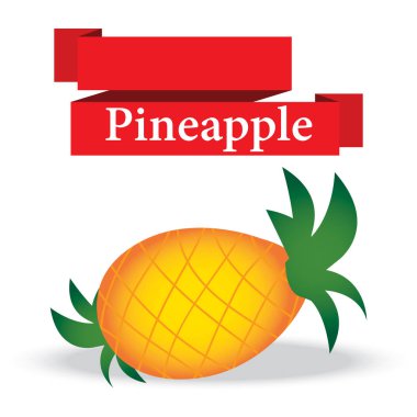  Beyaz arka plan vektör üzerinde taze ananas