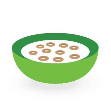 tahıl süt beyaz arka plan üzerinde izole kase