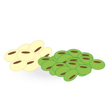  Beyaz arka plan üzerinde izole fasulye