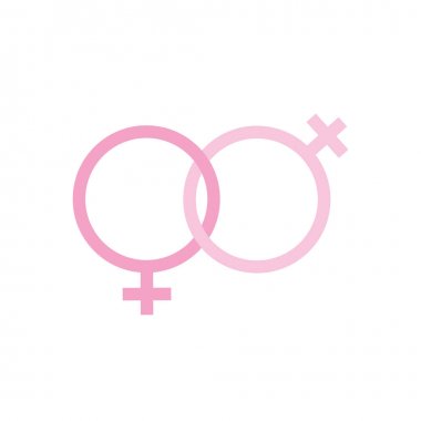 Sevgililer günü iki kadın cinsiyet işaretleri cinsel semboller