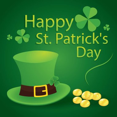 cüce cin şapka, shamrock ile mutlu Aziz patrick günü 17 Mart