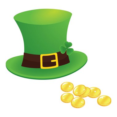 cüce cin şapka, shamrock ile mutlu Aziz patrick günü 17 Mart