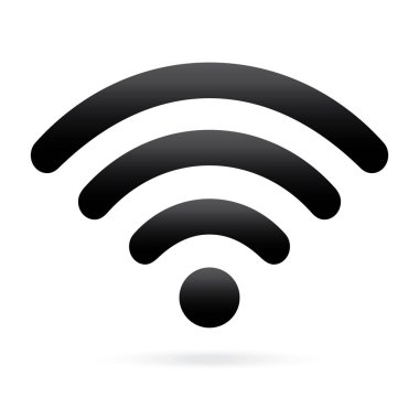 izole arka plan üzerinde siyah wifi simgesi kablosuz simgesi