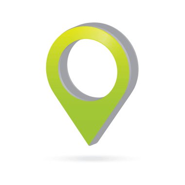 3D metal yeşil harita işaretçi simgesi marker Gps konumu bayrak simgesi