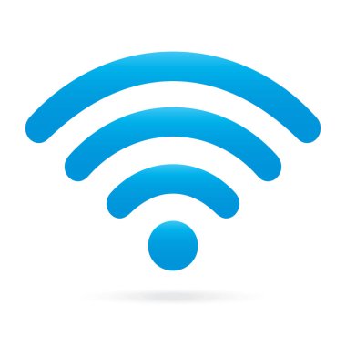 izole arka plan gökyüzü ışık mavi wifi simgesi kablosuz sembolü