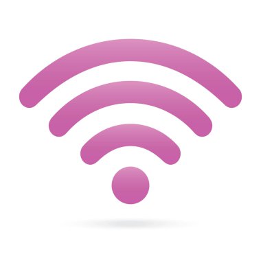 Mor wifi simgesi kablosuz sembolü izole arka plan