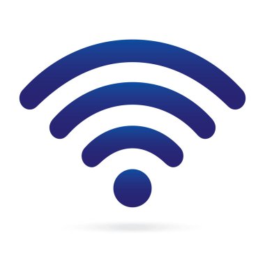 izole arka plan mavi wifi simgesi kablosuz sembolü