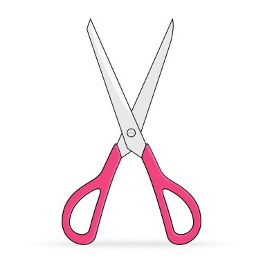 pembe makas izole üzerinde beyaz arka plan keskin