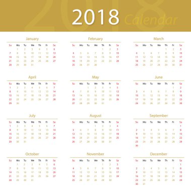 iş için 2018 takvim popüler prim