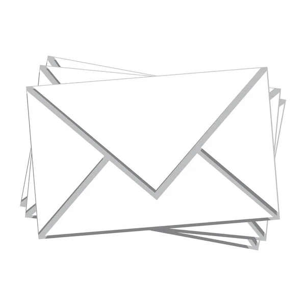 Pile blanc mail isolé — Image vectorielle