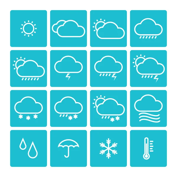 Icon pack météo fond isolé — Image vectorielle