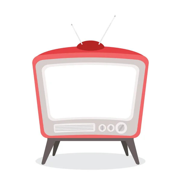 Vettore vintage tv colore rosso isolato — Vettoriale Stock