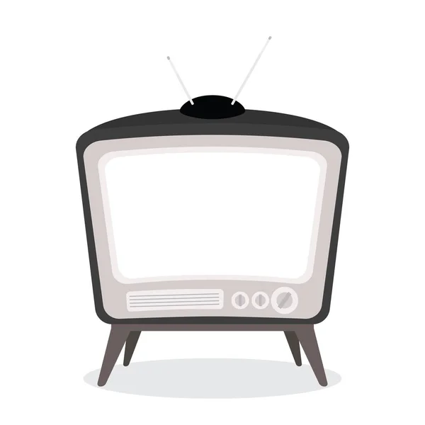 Vettore vintage tv colore nero isolato — Vettoriale Stock
