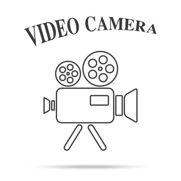 Video película cámara vintage icono aislado fondo — Vector de stock