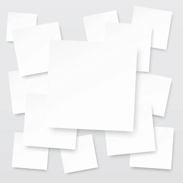 Popular abstrato elemento quadrado branco papel branco isolado backg —  Vetores de Stock