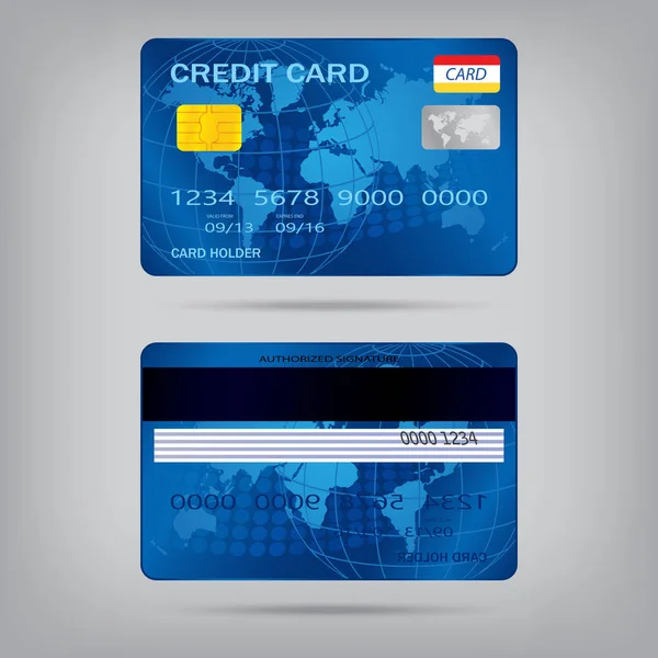 Populární modré premium rozšířené obchodní kreditní karty, samostatný vect — Stockový vektor