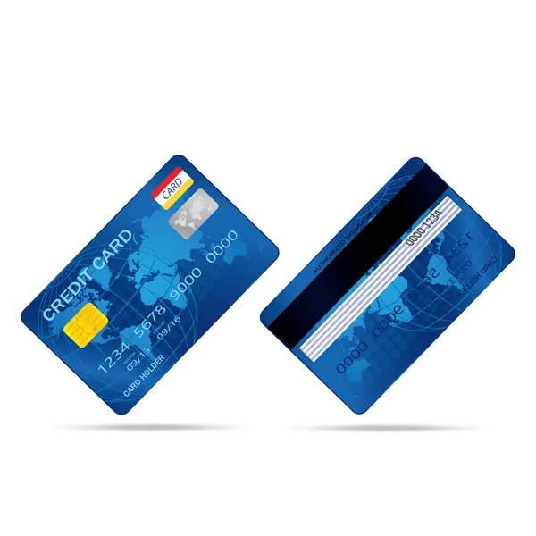 Popular azul premium estendido negócio cartão de crédito isolado vect —  Vetores de Stock