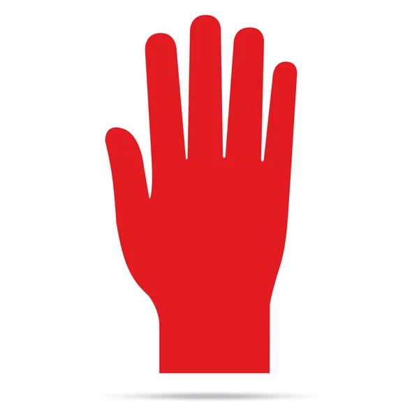 Popular levantar a cor vermelha mão esquerda vetor isolado — Vetor de Stock