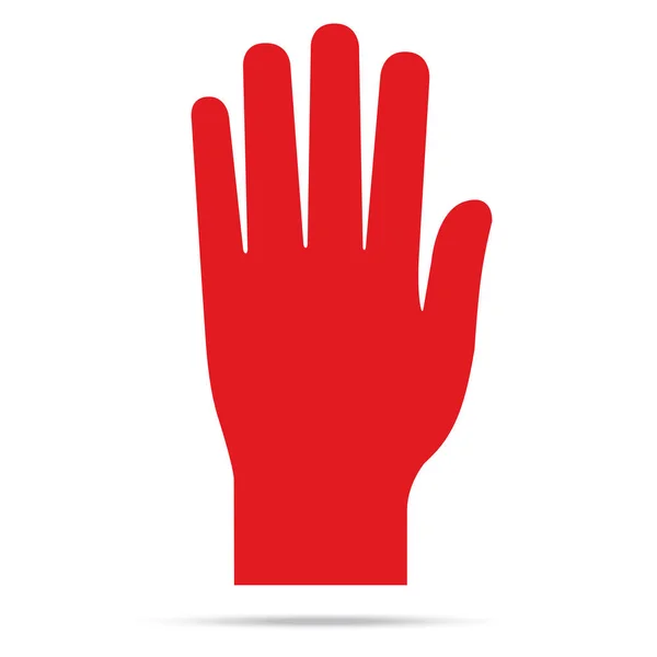 Popolare alzare il colore rosso mano destra vettore isolato — Vettoriale Stock