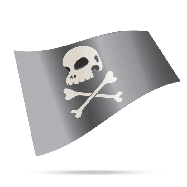 Череп человека пиратский флаг изолирован — стоковый вектор