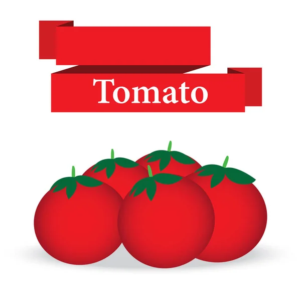 Tomate fresco no vetor de fundo branco — Vetor de Stock