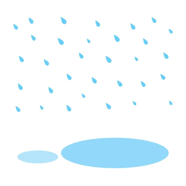 Goutte de pluie et eau sous la pluie — Image vectorielle