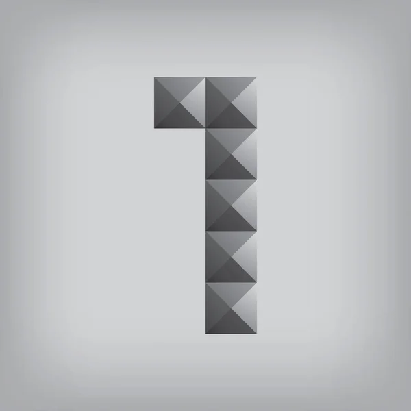 1 chiffre un alphabet géométrique icône et signe triangle moderne wh — Image vectorielle