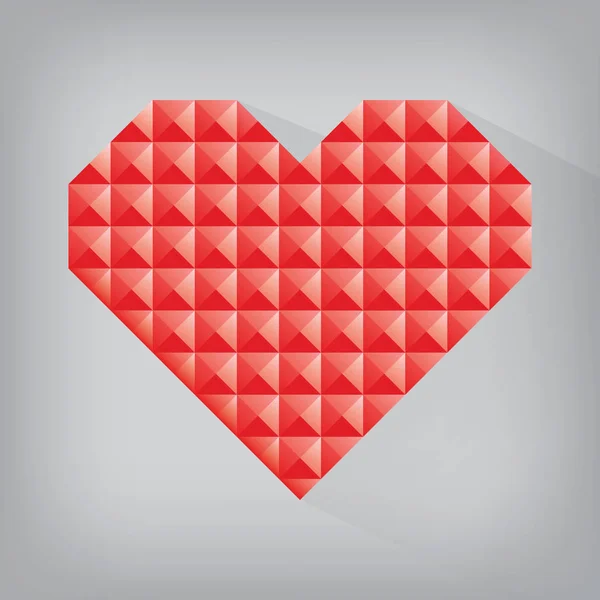 Vermelho retro coração triângulo abstrato amor dia dos namorados jóia textu — Vetor de Stock