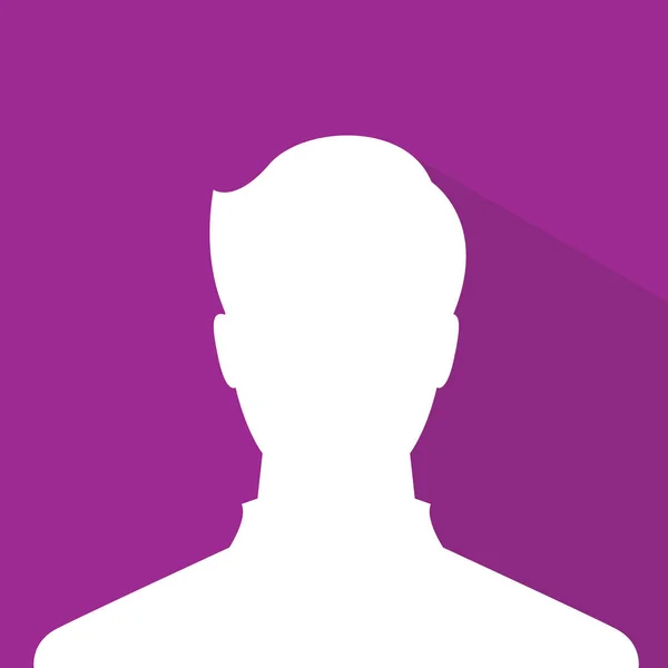 Avatar mâle profil photo violet membre, silhouette lumière alose — Image vectorielle