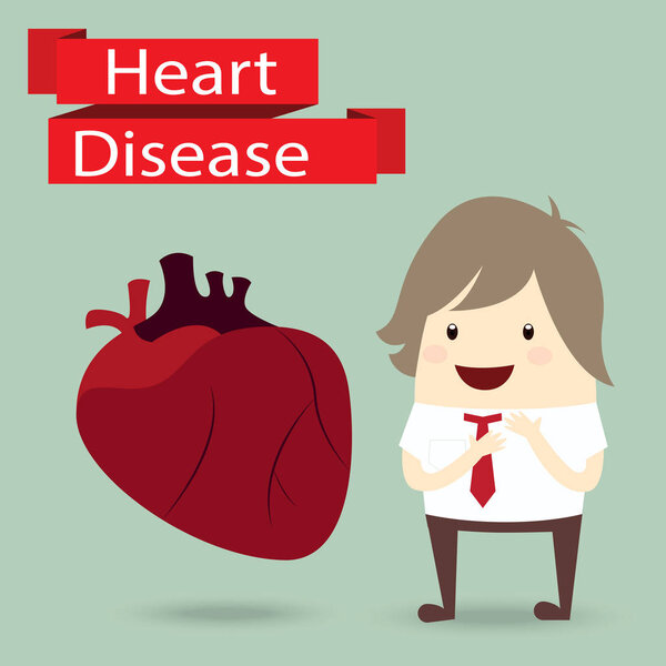 business man presentation health with heart disease

