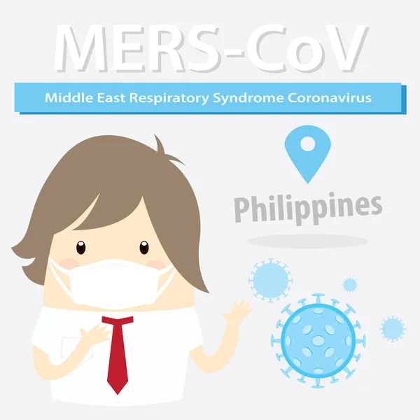 Mers-CoV (Middle East respiratory syndrome coronavirus), busines — Stock Vector