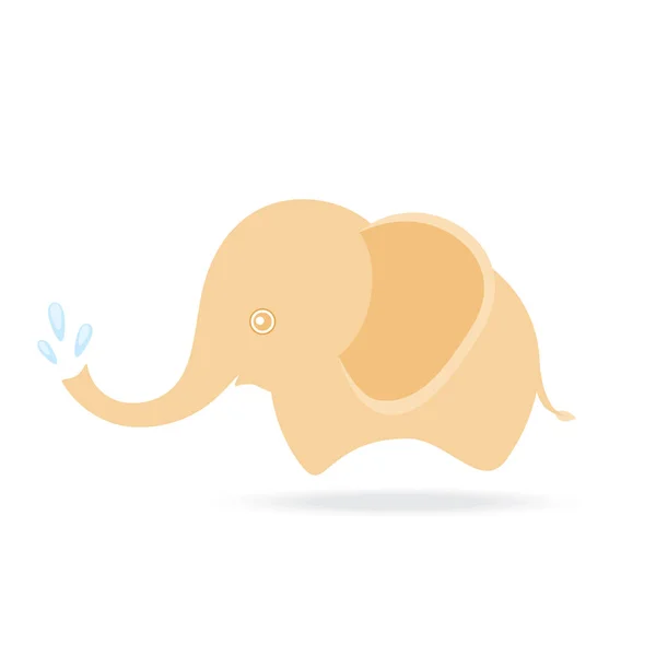 Schattig olifant sproeien van water, cartoon tekenen van thailand — Stockvector