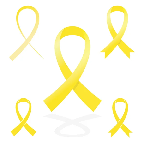 Symbole jaune de cancer de ruban de signe — Image vectorielle